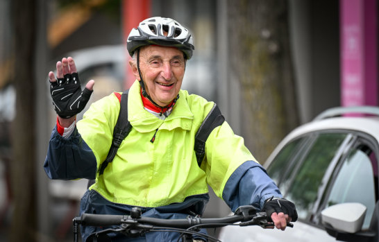 ‘He’s terrific’: Mates wish 96-year-old cyclist a wheely happy birthday