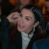 Laura Loomer talks to Stephen Bannon in February.