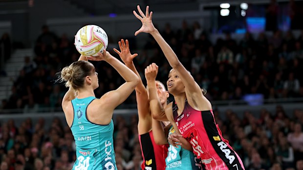 Sterling-Humphrey (R) seen defending Austin in the grand final
