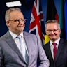 Prime Minister Anthony Albanese and Energy Minister Chris Bowen in Sydney on Saturday. 