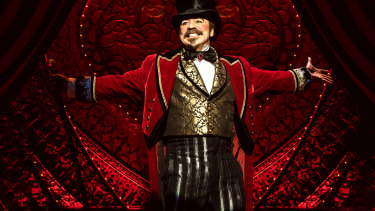 Danny Burstein as Harold Zidler in the Broadway production of Moulin Rouge! The Musical.