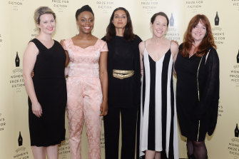 Shortlisted authors at the Bailey’s Women’s Prize for Fiction in London in 2014, from left, Hannah Kent, Chimamanda Ngozi Adichie, Jhumpa Lahiri, Audrey Magee and winner Eimear McBride. 