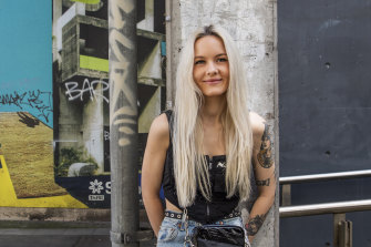 Charli Ronander Berge, a UTS fashion student,   is part of the first cohort of international students to return to Sydney. 