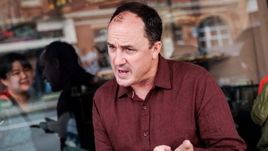 Legalise Cannabis MP Jeremy Buckingham at lunch in Enmore