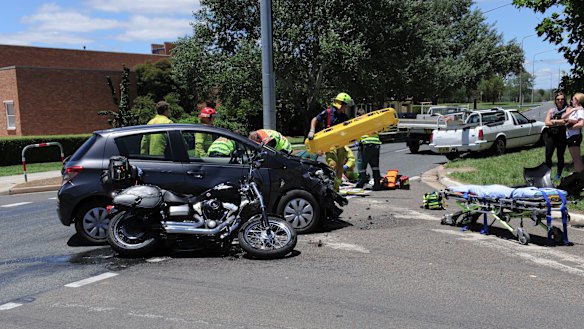 The accident at  the corner of Wentworth Avenue and Mildura Street, Kingston, on December 13, 2014.