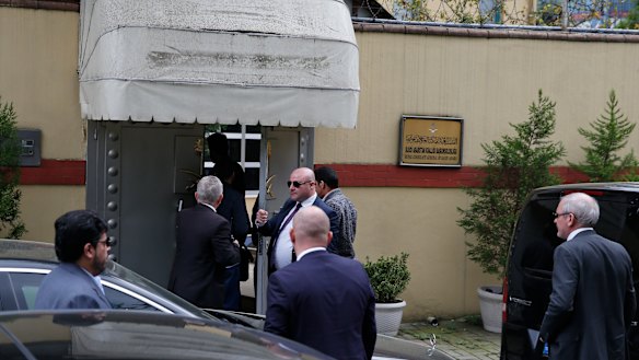 Staff arrive at the Saudi Arabia consulate in Istanbul last week.