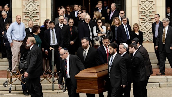 The funeral service for brothers Cecil and David Rosenthal, who were killed in the Pittsburgh attack.