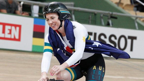 Kaarle McCulloch celebrates after winning the team sprint final with Stephanie Morton at the world championships last year.