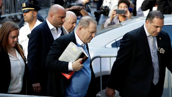 Earlier: Harvey Weinstein turning himself in to authorities following allegations of sexual misconduct.