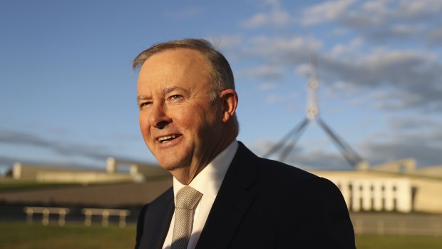 Opposition Leader Anthony Albanese outside Federal Parliament. 