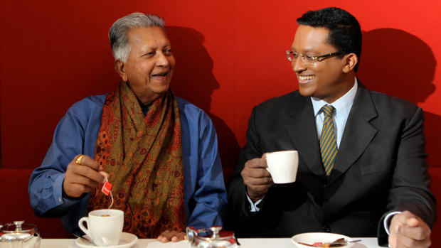 Father and son, Merrill and Dilhan Fernando, founders of Dilmah tea in 2013.  