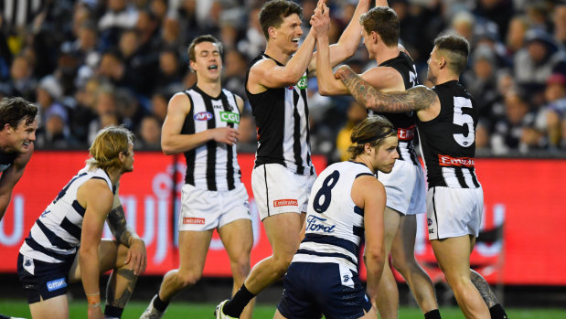 Collingwood v Geelong in the 2019 qualifying final: now for the rematch.