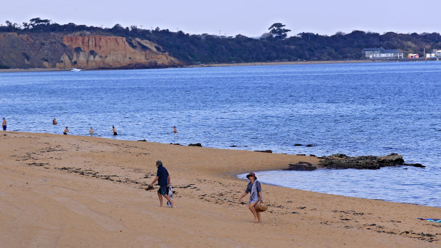 A man's body has been found in the water at Sandringham beach. 