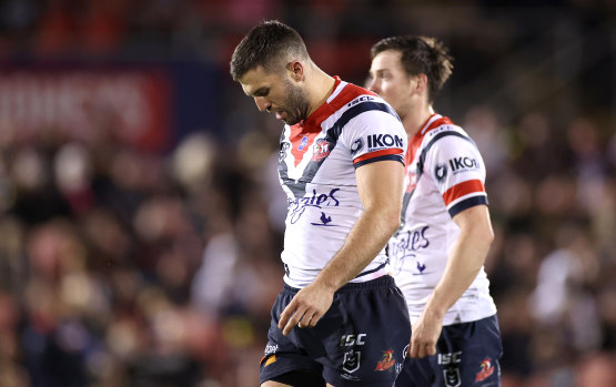 James Tedesco, Luke Keary and the Roosters face a likely grand final rematch with the Raiders next week.