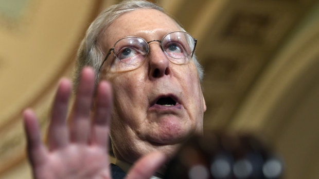 US Senate Majority Leader Mitch McConnell has been blocking a bill to enhance election security.