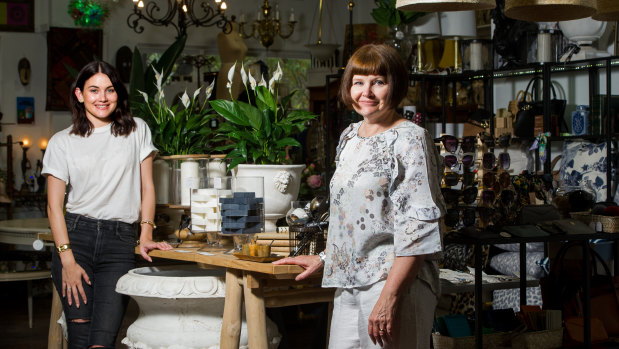 Designer Op Shop Emporium owners Taylor and Sharyn Pitsilos.