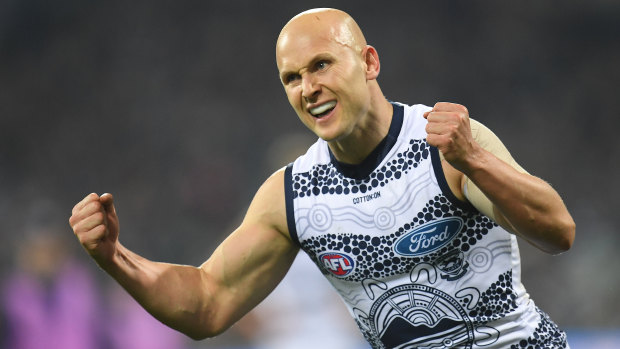 More of this: Gary Ablett kicks a goal for the Cats.