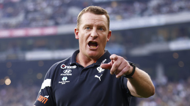 Carlton coach Michael Voss disagrees with Patrick Dangerfield’s idea for Tasmania’s list build.