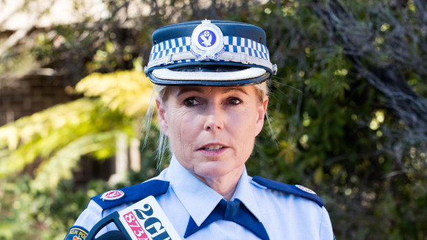 Acting Assistant Commissioner Julie Boon addresses reporters on Sunday morning