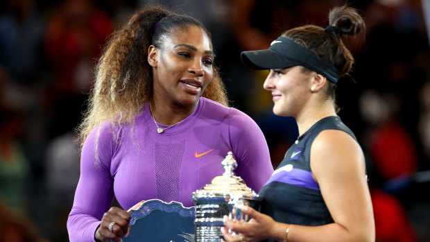 Changing of the guard: Williams was gracious in defeat against an opponent 19 years her junior.