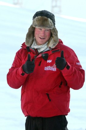 Prince Harry on a walk to the North Pole in 2011.