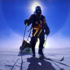 Jon Muir trekking across Antarctica.