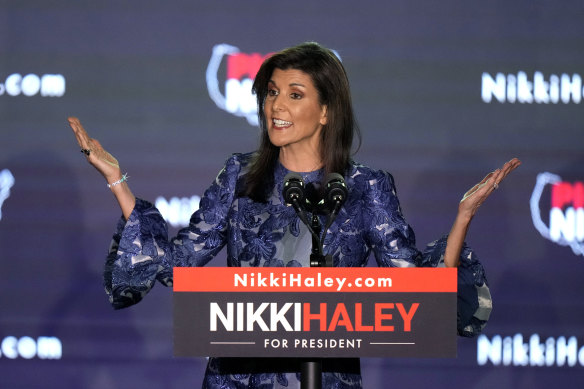 Republican presidential candidate former UN Ambassador Nikki Haley.