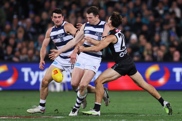 Patrick Dangerfield sustained a partially collapsed lung in his return.