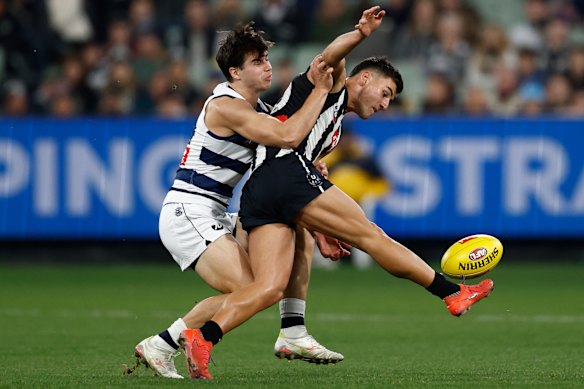 Nick Daicos was under pressure throughout the match. 