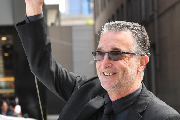 Jack Aston after he walked free from court.