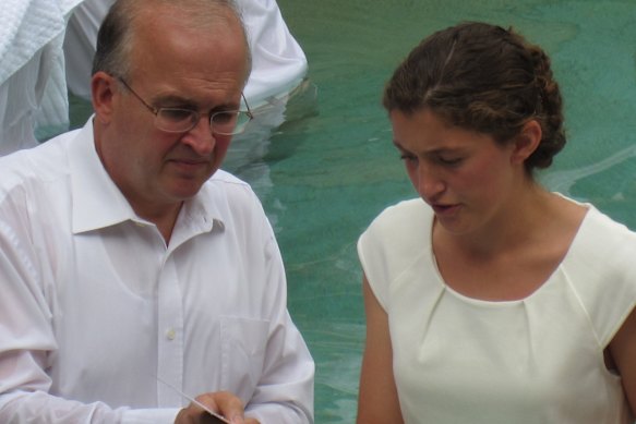 Redeemer Baptist School headmaster and church elder Russell Bailey with Alexandra Garth. 