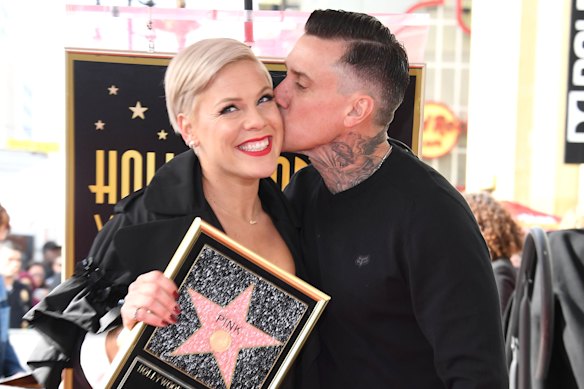 Pink and husband Carey Hart in 2019 as the singer was honoured with a star on the Hollywood Walk of Fame.