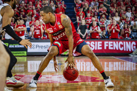 Bryce Cotton in action for Perth. 
