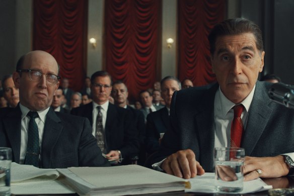 Al Pacino as Jimmy Hoffa in Martin Scorsese's The Irishman, destined for Netflix, and cinemas, this month.