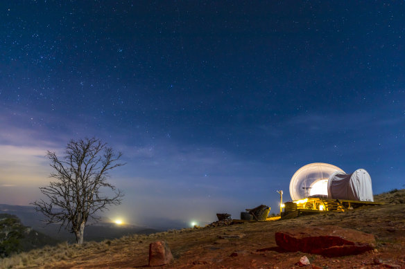 Watch the night come alive from your luxury Bubbletent.