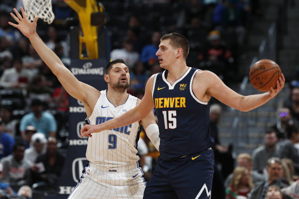 The Nuggets' centre Nikola Jokic (right) is ready for a Christmas Day starring role.