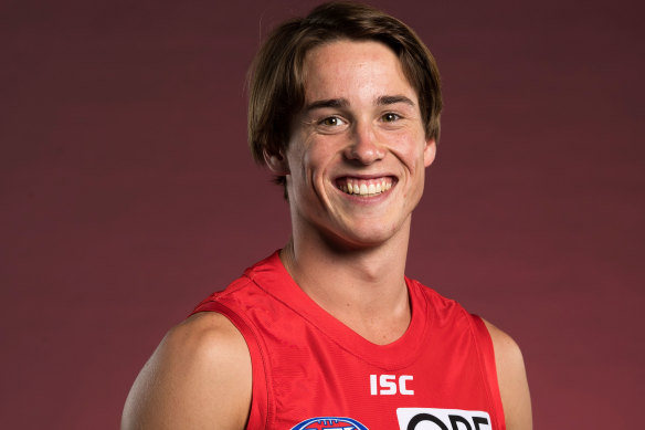 Matthew Ling, pictured before the 2018 season, has waited a long time for his Swans debut.