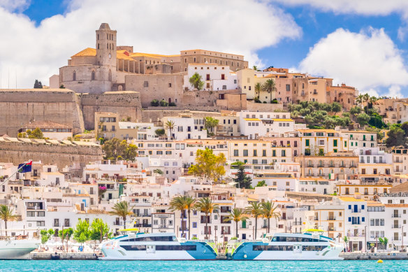 Ibiza Town – the island’s capital, with its old centre, marina and the skyline of Dalt Vila.
