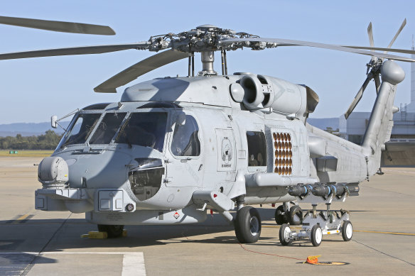 An MH60R ‘Romeo’ Seahawk, on display at HMAS Albatross in Nowra in 2014.