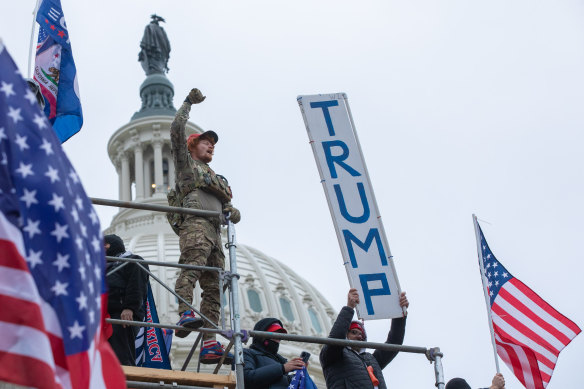 Supporters of President Donald Trump storm the US Capitol on January 6, 2021. 