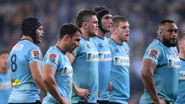 Curtains: The Waratahs look on during their defeat to the Brumbies.