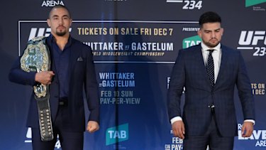 Champion and challenger: Kelvin Gastelum (right) and Whittaker.