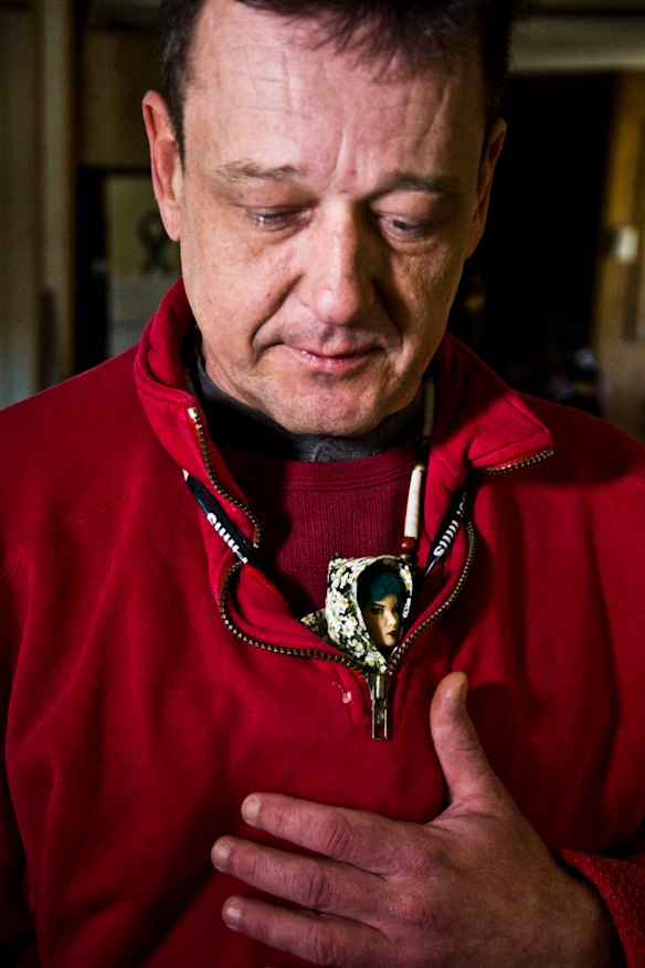 Mark Hogancamp with Deja, a Barbie he uses in his work.