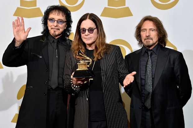 Tony Iommi, Ozzy Osbourne and Black Sabbath bandmate Geezer Butler pictured at the 2014 Grammys.