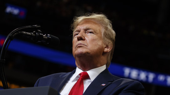 US President Donald Trump during his re-election launch rally in Orlando, Florida, on Tuesday.