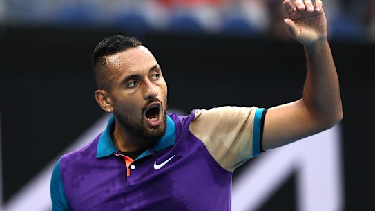 Nick Kyrgios in his opening round Australian Open contest.