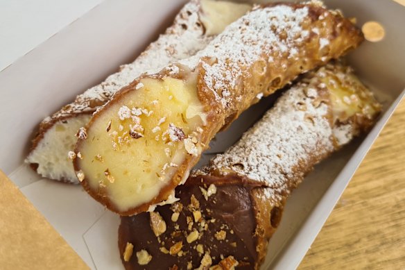 Assorted cannoli from T. Cavallaro & Sons.