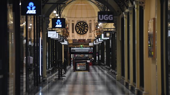 Melbourne’s deserted CBD.