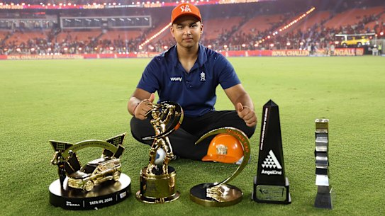Vaibhav Suryavanshi won a swag of awards for dominating the IPL.