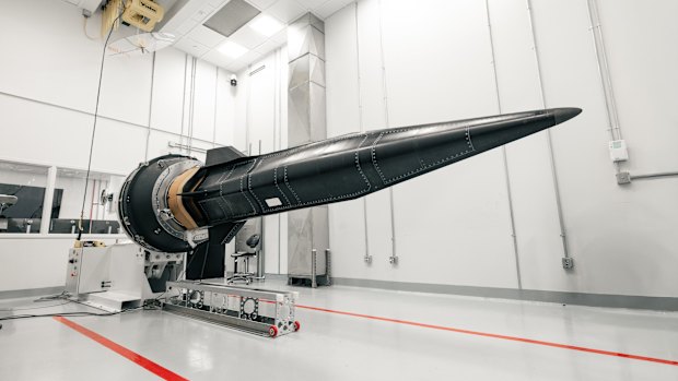 The Hypersonix Dart AE, which was inside Rocket Lab’s HASTE rocket at NASA’s Wallops Flight Facility in Virginia, United States. Image from Rocket Lab’s Twitter account.